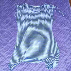 Chaus NY Blue and White Striped Top Small Offers Welcome